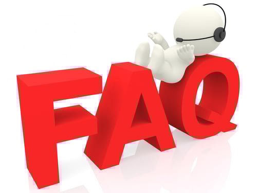3D customer support operator of FAQ - isolated over white 3D customer support operator of FAQ - isolated over white
